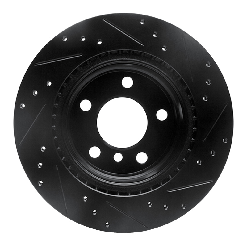 BMW 228i xDrive Brake Rotor (1) - Rear Left - R1 Concepts - Drilled & Slotted - Black - `06-`21